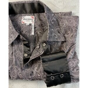 Ace Of Diamond USA Shirt Men's Size XL Long Sleeve Flip Cuff Pearl Snap